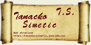 Tanacko Simetić vizit kartica